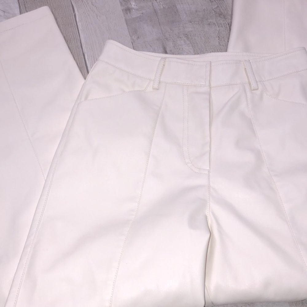 FORE ivory color faux leather pants size small